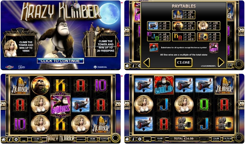 Khám phá tựa game slot khỉ đột khổng lồ Krazy Klimber